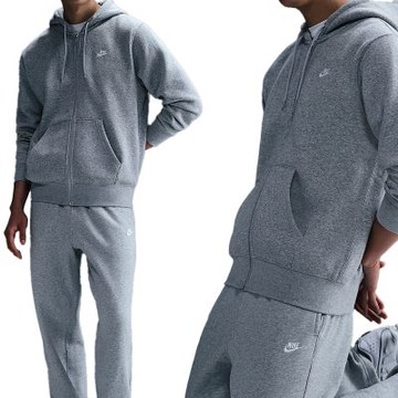 Nike As M Nk Club Bb Fz Hoodie 男款 灰色 連帽 拉鍊 上衣 外套 FN3862-063