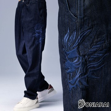 【新品年貨㊣獨家價▿】都市遊俠戶外丹寧寬鬆錐形褲 - BLUE WAY 鬼洗い