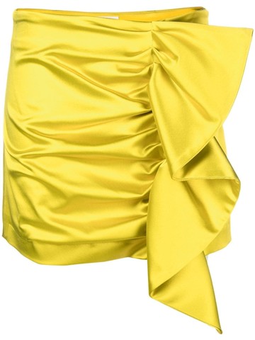 P.A.R.O.S.H. - ruffled gathered miniskirt - women - Polyamide/Spandex/Elastane/Acetate/Polyester - S - Yellow