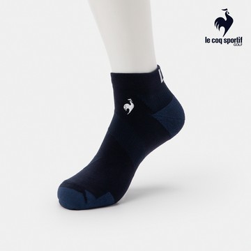 【LE COQ SPORTIF GOLF公雞高爾夫】男款深藍色獨特螺旋結構抗菌防臭設計支持輕鬆行走球襪 QGV0J005