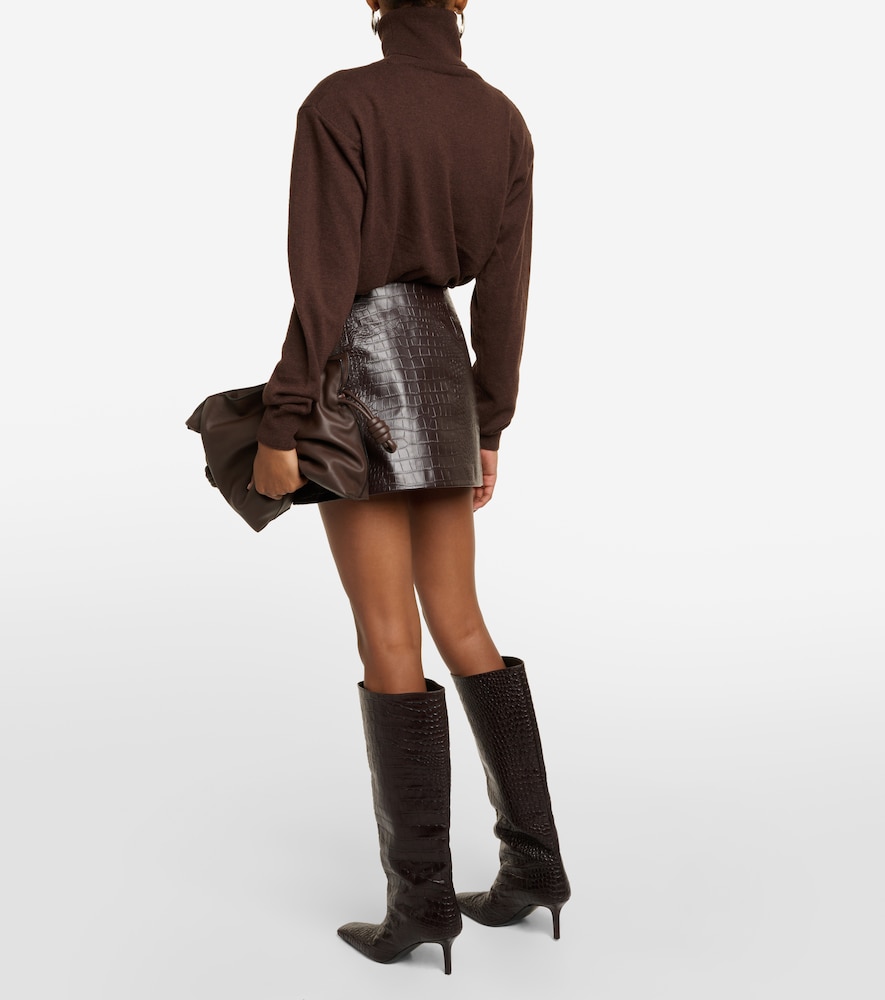 The Frankie Shop Mary croc-effect faux leather miniskirt