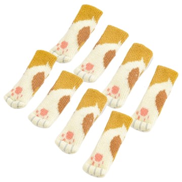 AXIS 艾克思 小貓掌降噪防刮針織桌椅腳套 Set 4個 矽膠止滑  3 x 11cm  2組