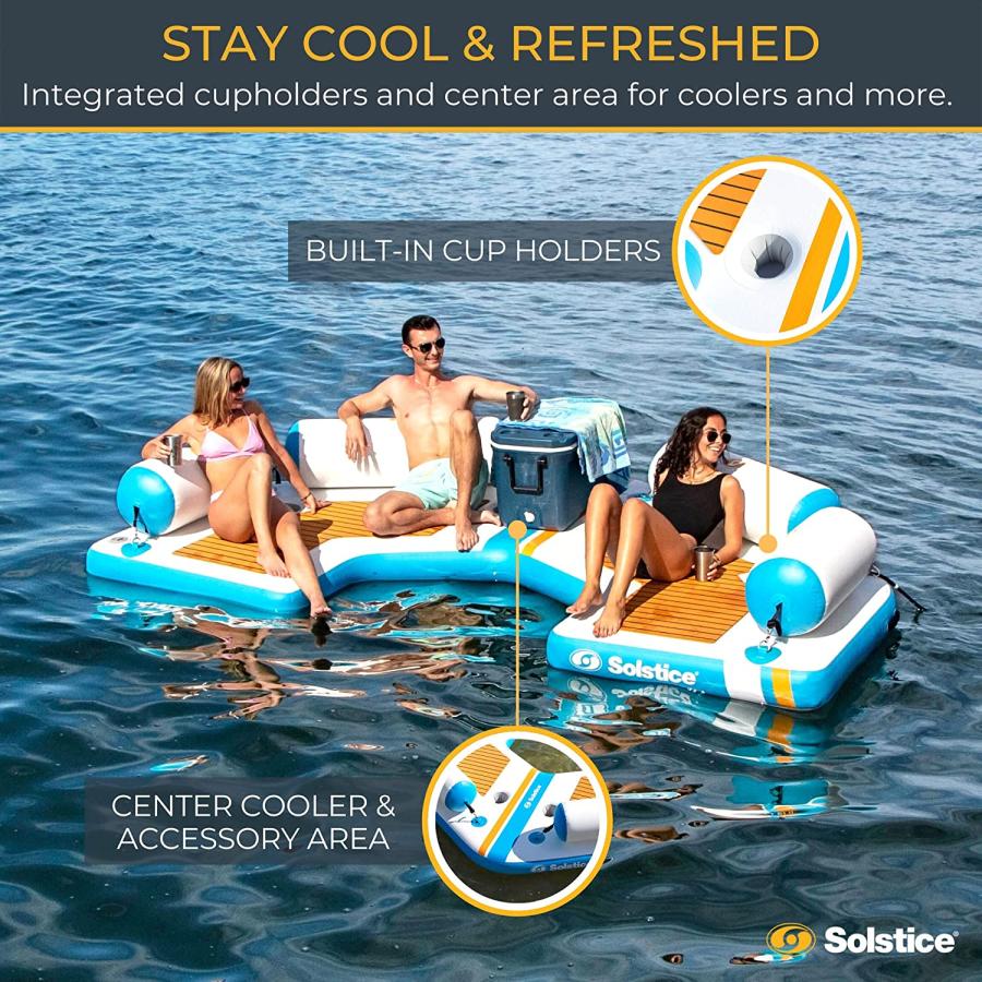 SOLSTICE Original Inflatable Floating Dock Series, Stable Platform Raft for