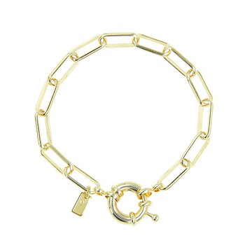 聖城 - 金色步道－水手釦鍊條手鍊_18K鍍金