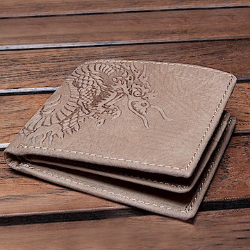 H-CT 刷色磨砂龍真皮短夾(DKMDL358820-Y)