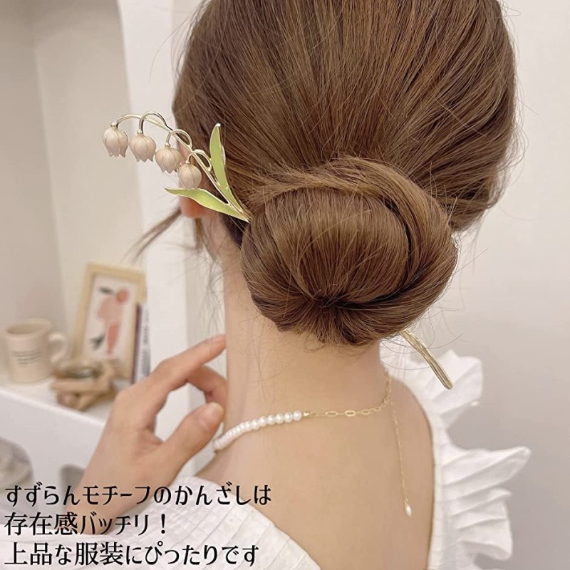 人気 すずらん ヘアクリップ ピンク 髪留め お花 エレガント 上品 韓国