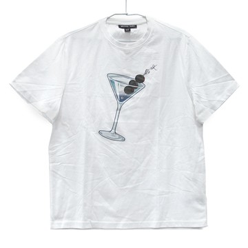 MICHAEL KORS 靚白色微醺馬丁尼100%純棉短袖上衣(男女皆宜)