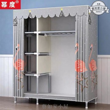 簡易布藝衣櫃出租房家用臥室櫃子組裝布衣櫃現代簡約收納掛衣櫥