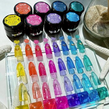 現貨｜ ageha gel Opti 6系列 免清彩色凝膠 免清浮雕 可蹭鏡面粉 6-01 微立體 浮雕膠 果凍透色