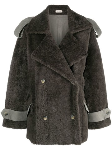 The Mannei - Jordan double-breasted shearling coat - women - Sheep Skin/Shearling - 2 - Green