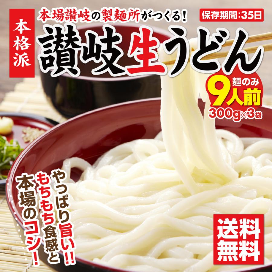 讃岐うどん さぬきうどん 本場 9人前 9食 つゆなし 純生 旨い 香川県 訳アリ もちもち つるつる お取り寄せ お土産 ポイント消化 送料無料