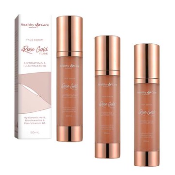 澳洲 Healthy care 玫瑰金箔微導精華液(3入組 50ml/瓶) 即期品-2026年6月到期