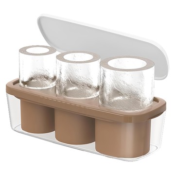 Simple Line 矽膠隨行杯專用製冰盒 3格  1148×280×84mm  棕色  1個