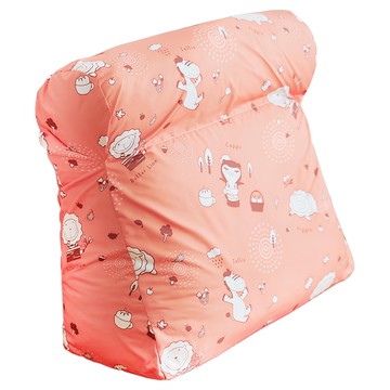 SIMBALION 雄獅 奶油獅 森林野餐 多功能含枕護膝抬腿枕/加高三角靠墊 台灣製  橘紅色  60 x 30 x 60cm