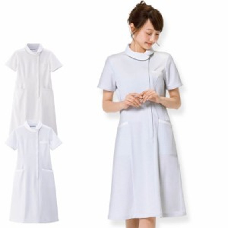 シロタコーポレーション ワンピース 透け防止 ストレッチ ネイル クリニック 受付 医療系 制服 シロタ 半袖 sc-e3094 - 18