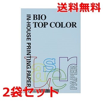 伊東屋 バイオトップカラー 80g A4 BT132 アイスブルー 100枚×2 モンディ