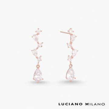 LUCIANO MILANO 星河軌跡 純銀耳環(玫瑰金色)