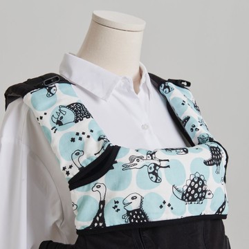 揹巾口水巾套組 | 藍搖滾恐龍 (口水墊 背帶口水巾)