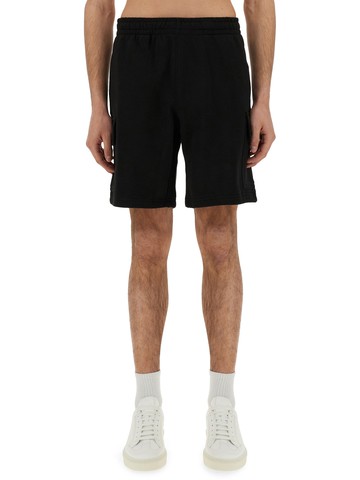 lacoste cotton fleece cargo shorts