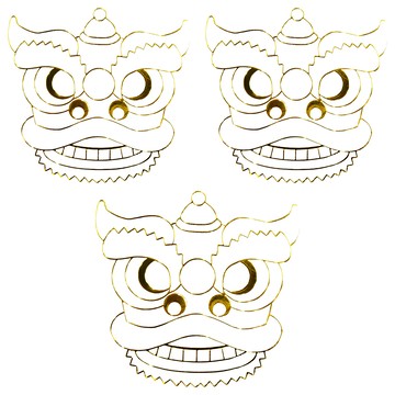 AMOS 阿摩司 壓克力模型版 小 舞獅頭 S112  適用年齡三歲以上  3個