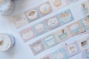 都到碗裡來 中に子貓がいます! PET 和紙膠帶 (kiss-cut)