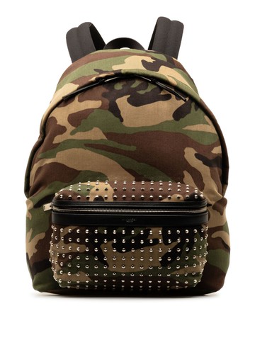 Saint Laurent Pre-Owned - 2015 Camouflage Studded backpack - women - Canvas - One Size - Green