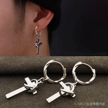 【臺灣出貨】十字架耳環2026新款爆款高級感小衆耳釘男士耳圈女養耳洞單衹耳飾 P1F7