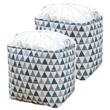 Bebehome 日式折疊收納箱 藍三角  L(38 x 26 x 23cm)  2個