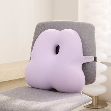 雲朵花花腰靠枕 舒適支撐 貼合腰椎自然曲線 淺藍