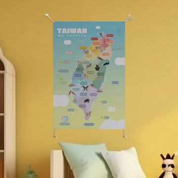 兒童台灣島嶼地圖 / D款 / 互動式地圖 (附貼紙/介紹小冊)