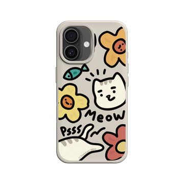 iPhone 16 SolidX 貝殼灰 - 小貓貓們 Little Cattos - Meow&Flowers