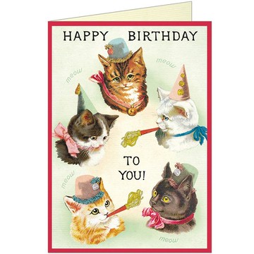 Cavallini & Co.  GREETING CARD 生日卡(大)_貓貓派對