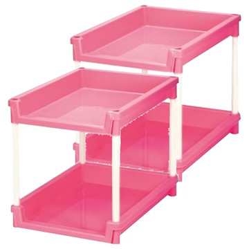 JUSKU 佳斯捷 神奇二層置物架 34.7 x 31.5 x 26cm 660g  粉色  2個