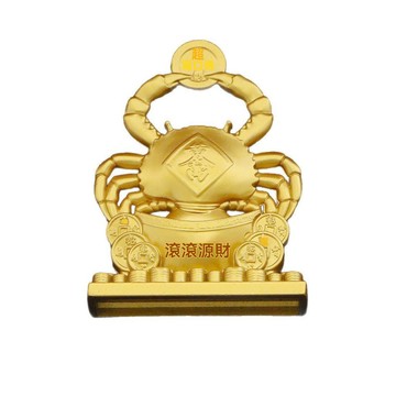 🙏大甲镇澜宫過爐 開光🔥沙金螃蟹擺件橫財招財將軍八方來財金錢蟹富甲一方辦公室開業禮品 熱銷FGHD