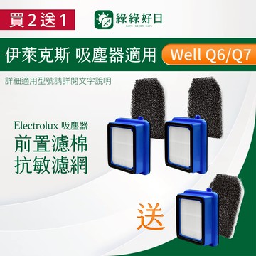 【買2送1】適用 Electrolux 伊萊克斯 Well Q6 Q7 WQ61  WQ71 等 手持 無線吸塵器 濾網