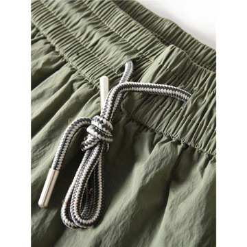 新款戶外速干透氣純色寬松直筒沙灘短褲男士夏季運動休閑五分中褲