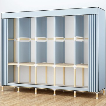 衣柜家用臥室實木布衣柜簡易組裝實木出租房用單雙人衣櫥加厚收納