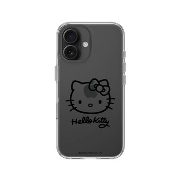iPhone 16 Clear Case（相機按鈕） 透明 - 三麗鷗-Hello Kitty - 簡約系列-線條大頭