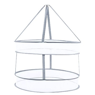 E.City 可折疊透氣防變形加厚雙層防落曬衣網  80 x 59 x 59cm  白色 + 灰色