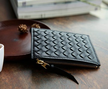 編織皮革 拉鏈零錢袋卡夾 散銀包 證件套 名片套 客製刻字禮物