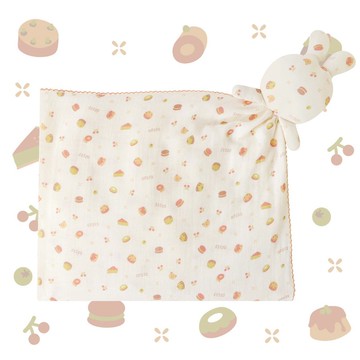 【SISSO有機棉】甜櫻桃開心果兔紗布安撫巾(被)