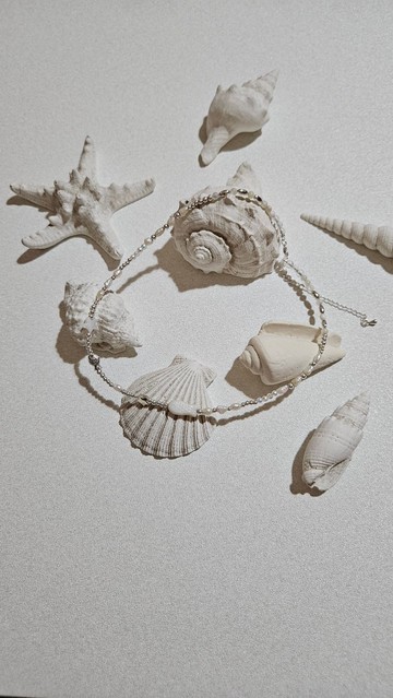 (項鍊)(天然石水晶鍊)巴洛克不規則珍珠x白蝶貝x白水晶x捷克珠x泰