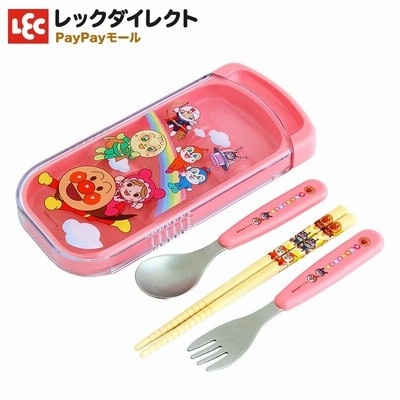 アンパンマン スライド 3点セット （はし/スプーン/フォーク）ピンク