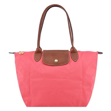 LONGCHAMP LE PLIAGE系列長把再生尼龍摺疊水餃包(中/石榴紅)