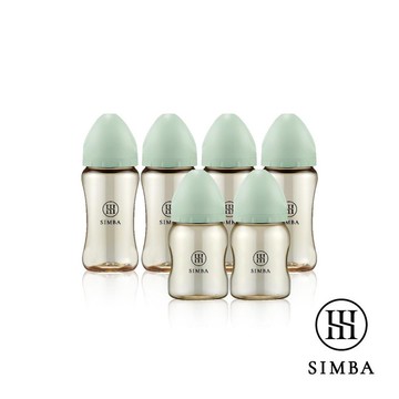 小獅王辛巴 新生適用-蘊蜜鉑金PPSU寬口防脹氣奶瓶(4中2小) (綠沐)2280元