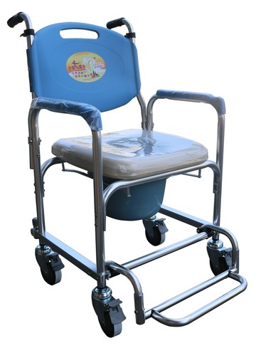 永大醫療~杏華鋁合金日式大靠背四輪洗澡椅特價3500元