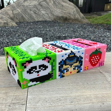 台灣出貨🔥 積木紙巾盒 手工擺件 正版哪吒紙巾盒積木兼容樂高積木6到12歲益智拼裝小顆粒立體拼圖