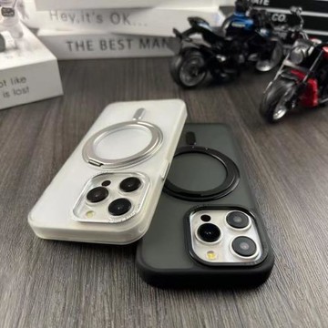 Magsafe磁吸360度旋轉冰環支架適用16蘋果15Promax新款手機殼iphone14Pr磨砂13男女12透明11全包plus無線充電