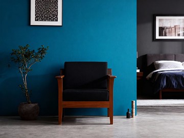 神聖細木作榫卯工藝製作-紳士單人布沙發/休閒椅