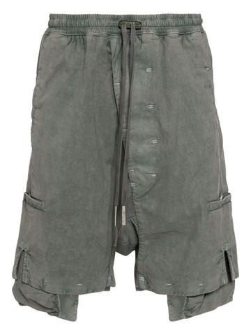 Boris Bidjan Saberi - drop-crotch drawstring shorts - men - Elastane/Linen/Flax/Cotton - XL - Green